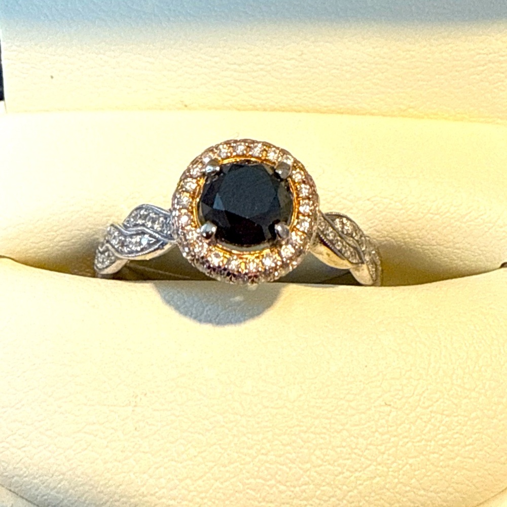 Unique Black Diamond Engagement Style Ring